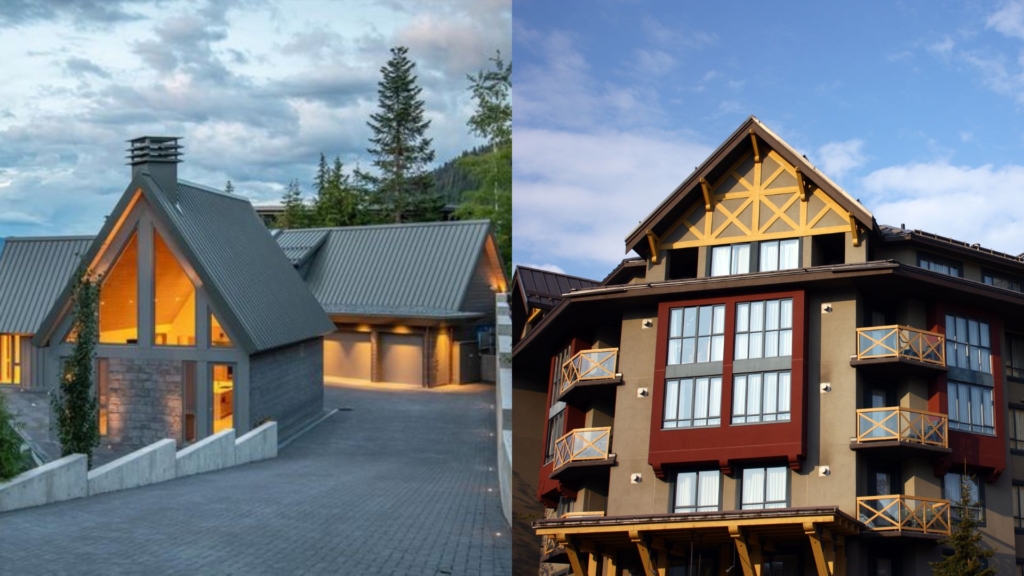 A luxury property contrasting an affordable property in Whistler