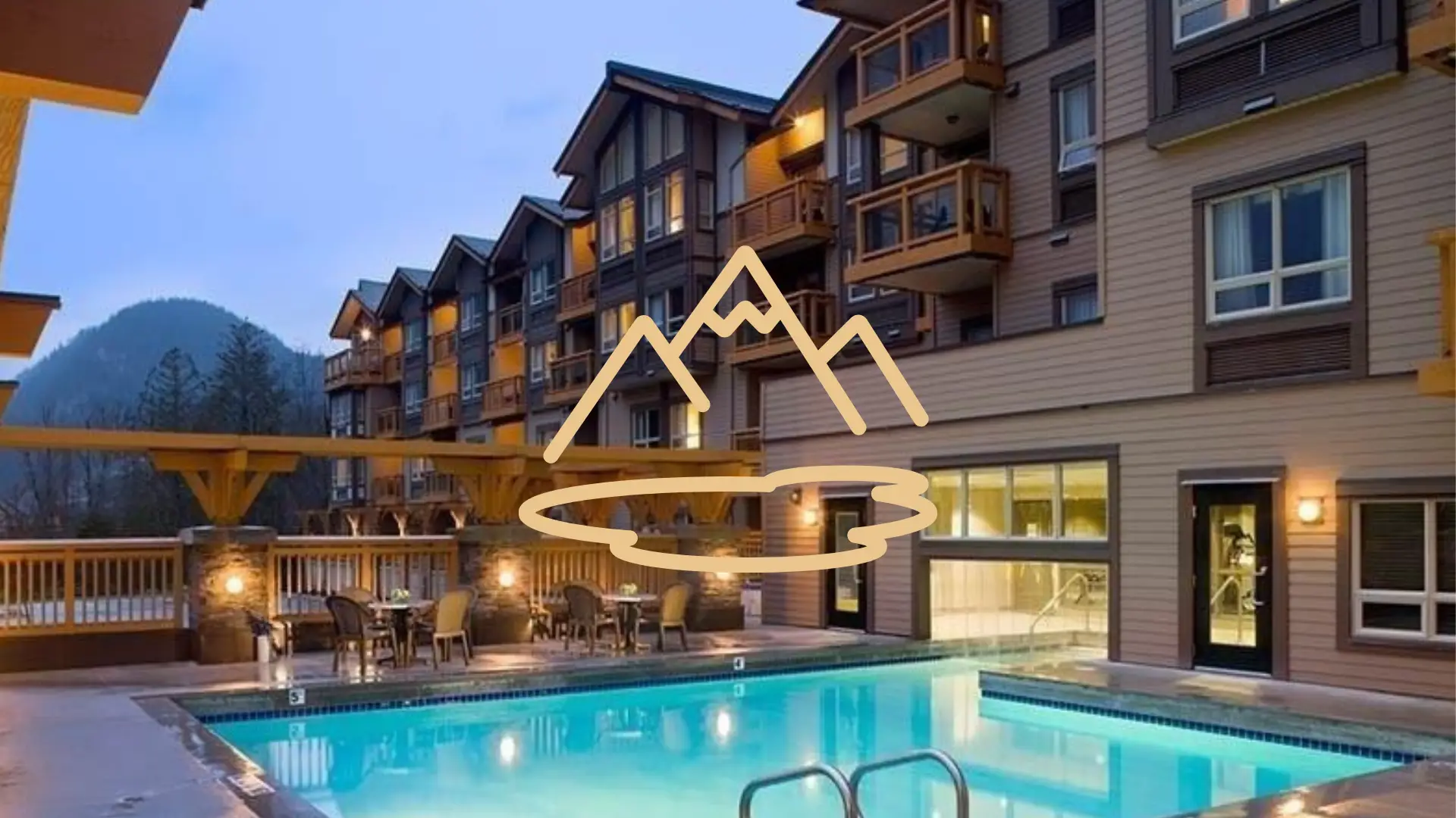 A shared pool for some condos for sale in Squamish BC