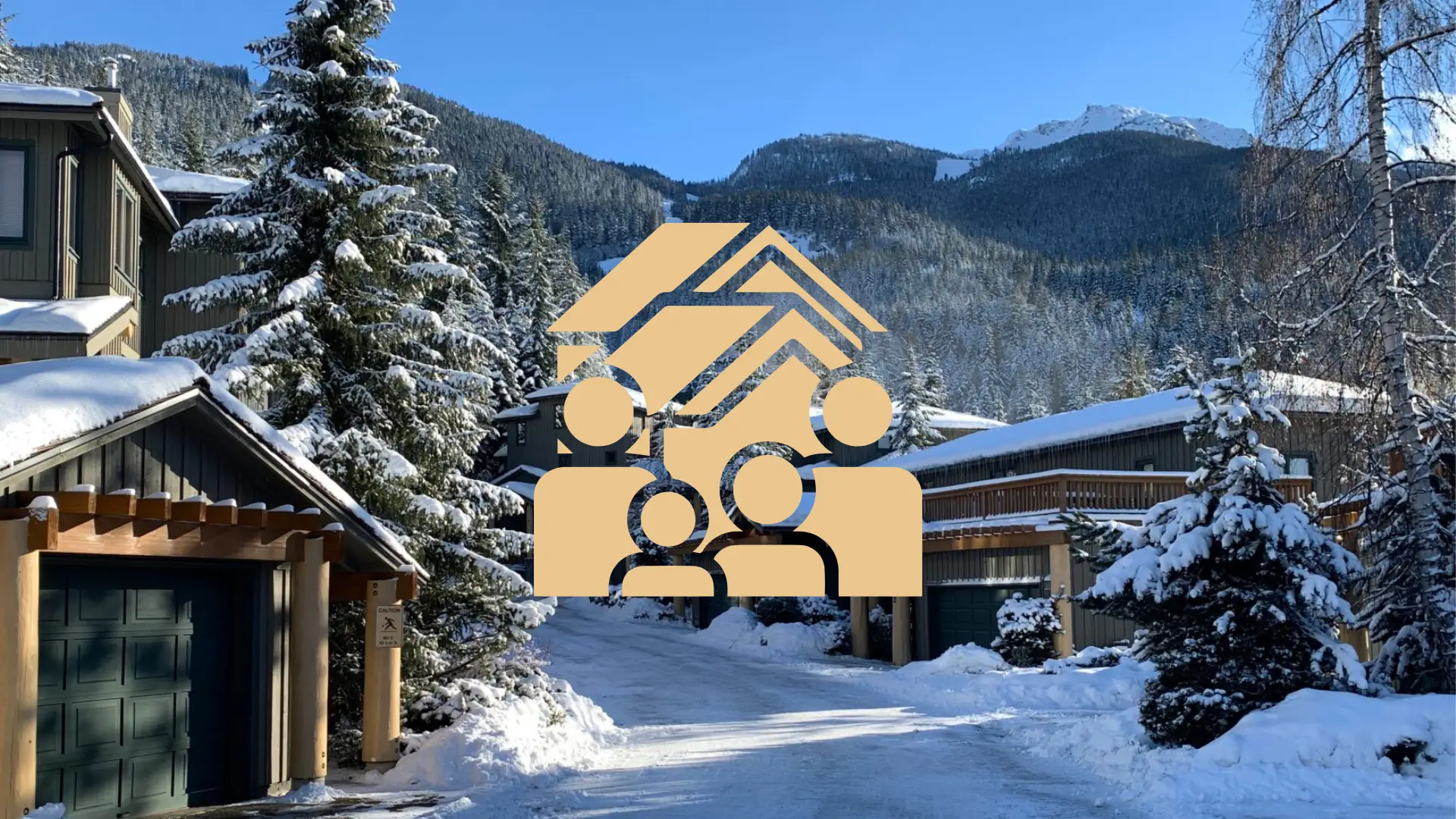 A snow covered neighbourhood in Whistler for families