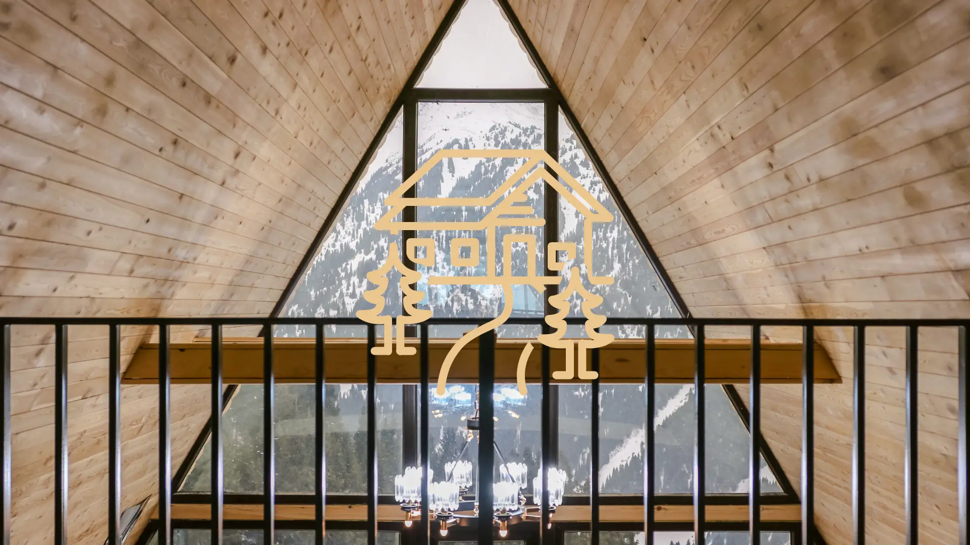 Inside a Whistler cottage looking out towards the ski slopes