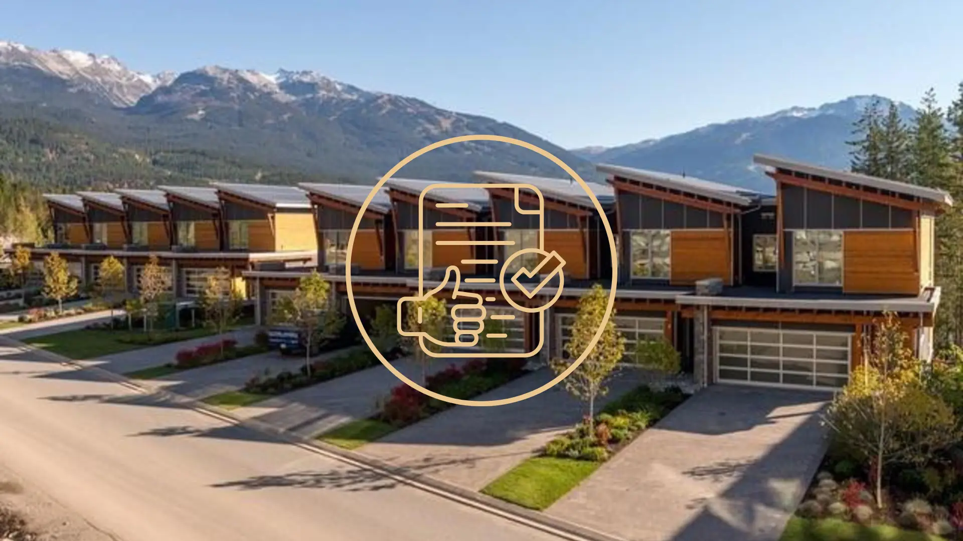 A row of townhouses that a part of the Whistler Housing Authority group