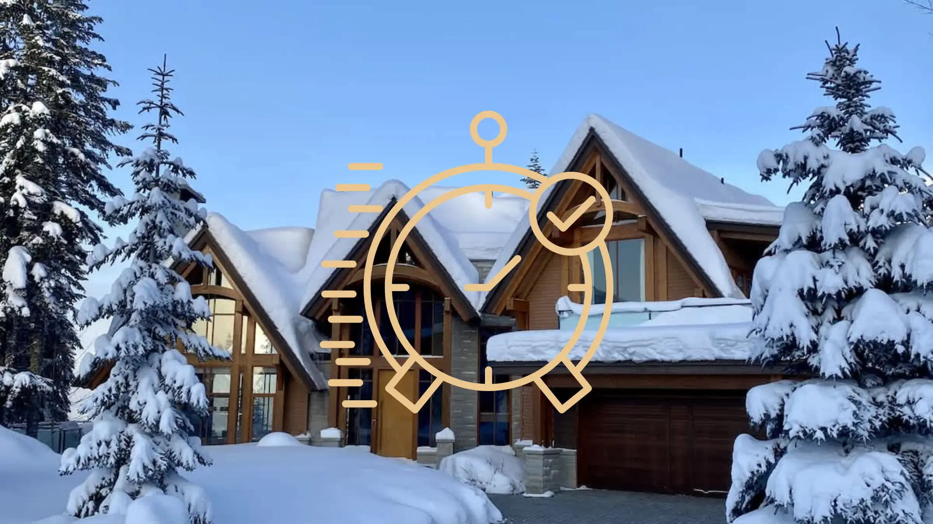 A snow covered, modern house for sale in Whistler