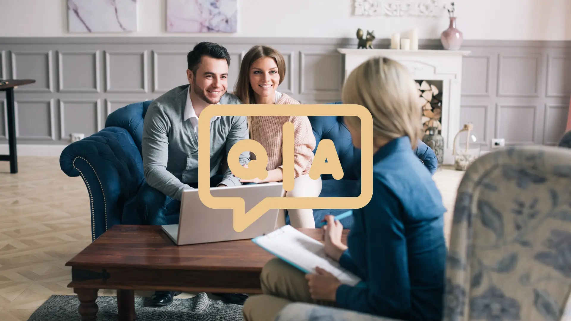 A man and woman speaking with a Whistler realtor