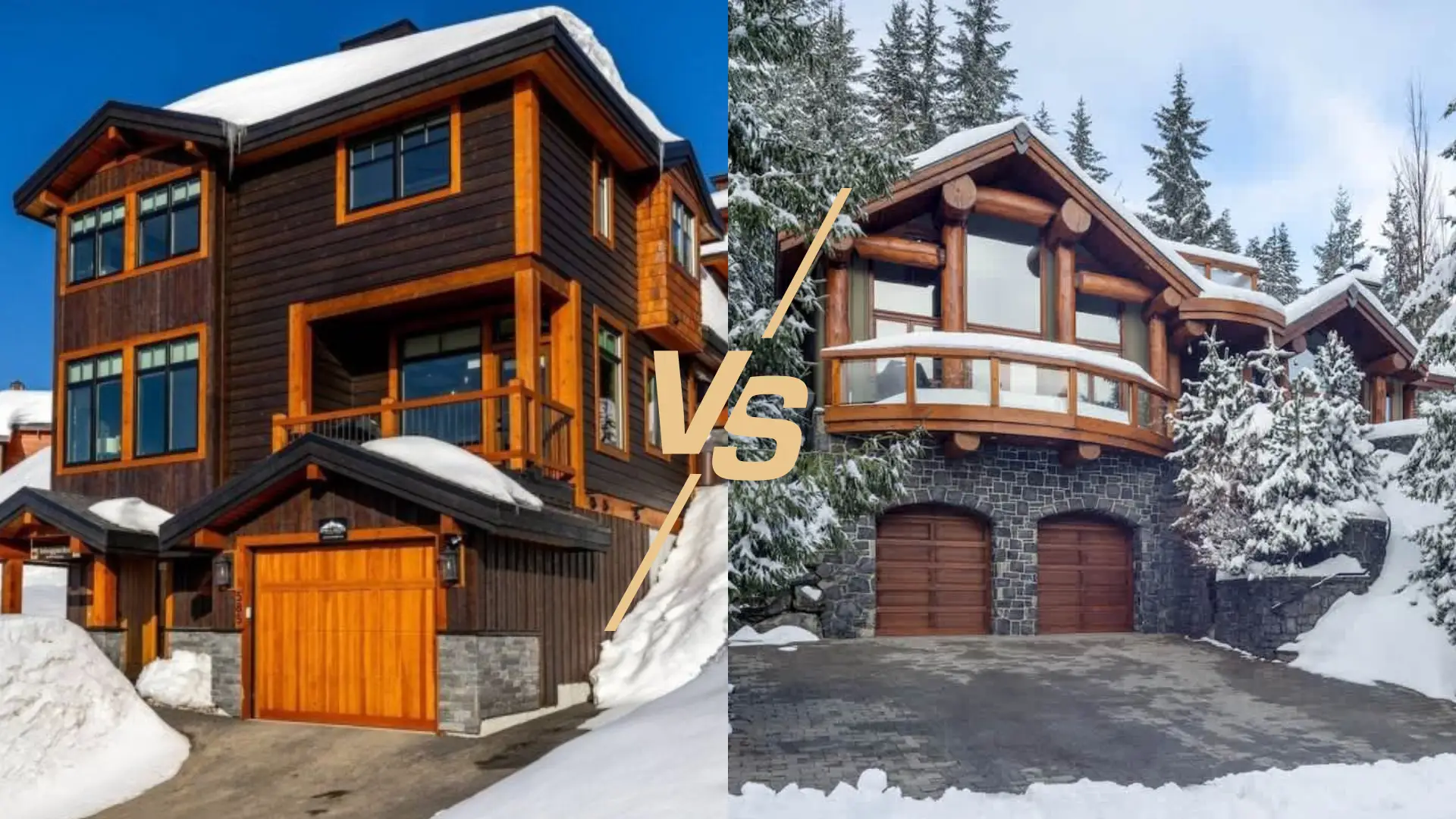 A family vacation home in Whistler compared side by side with a Big White vacation home